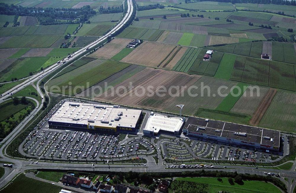 Mannheim from above - Blick auf das IKEA Einrichtungshaus in Mannheim, Kontakt: IKEA Deutschland GmbH & Co. KG, Niederlassung Mannheim, Frankenthaler Straße 123, 68307 Mannheim