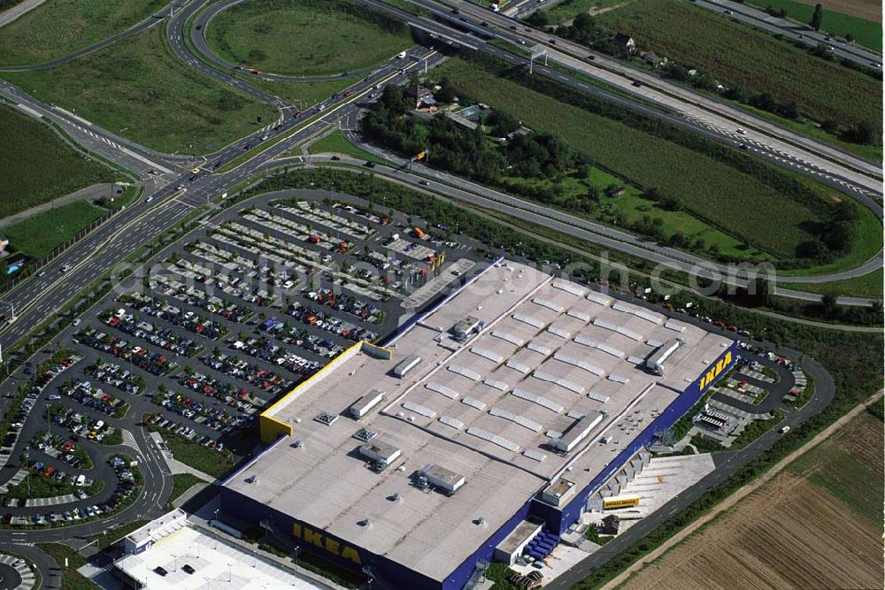 Aerial image Mannheim - Blick auf das IKEA Einrichtungshaus in Mannheim, Kontakt: IKEA Deutschland GmbH & Co. KG, Niederlassung Mannheim, Frankenthaler Straße 123, 68307 Mannheim