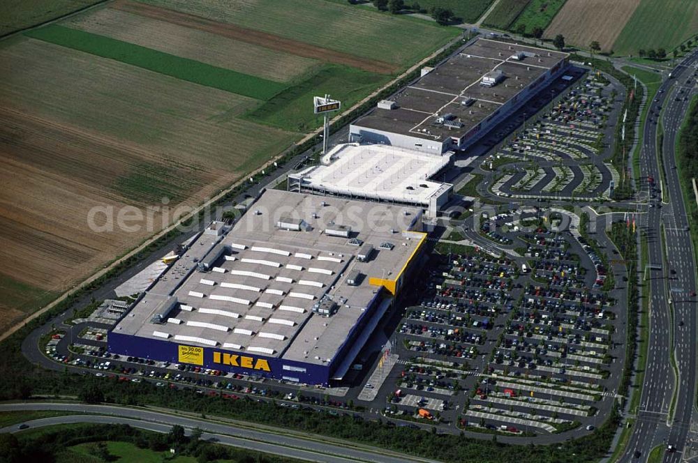 Aerial photograph Mannheim - Blick auf das IKEA Einrichtungshaus in Mannheim, Kontakt: IKEA Deutschland GmbH & Co. KG, Niederlassung Mannheim, Frankenthaler Straße 123, 68307 Mannheim