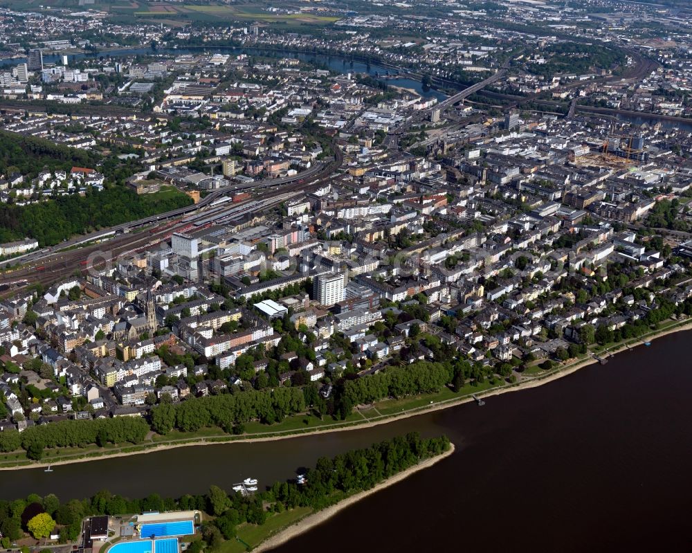 Aerial image Koblenz - View of the city of Koblenz in Rhineland-Palatinate