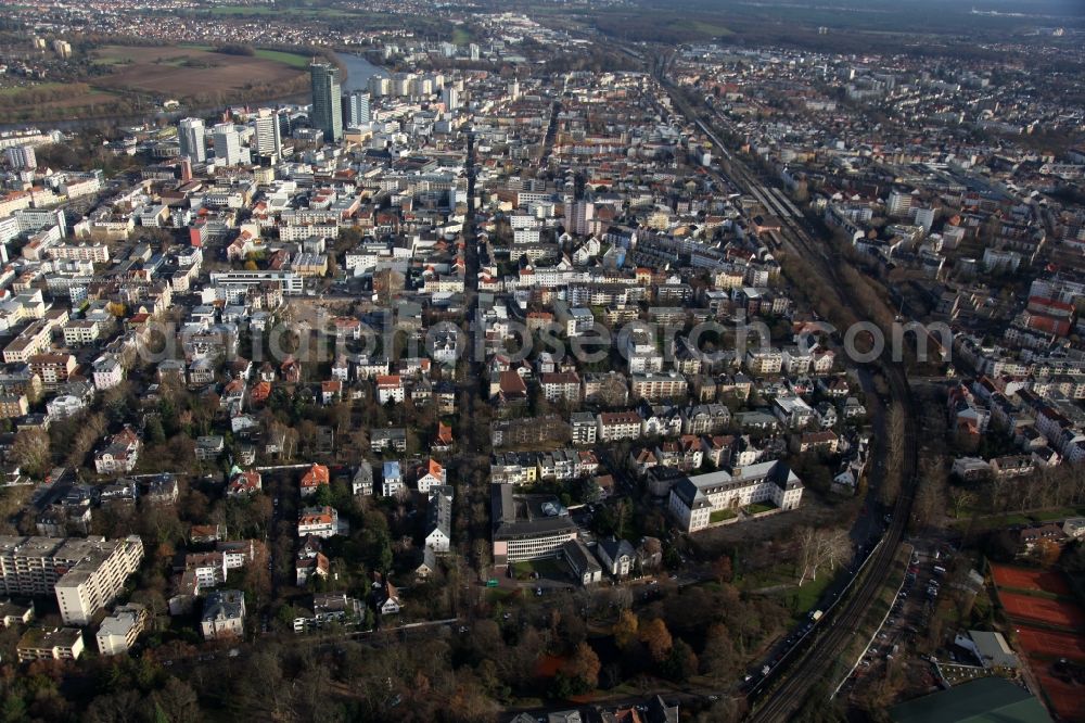 Aerial photograph Offenbach am Main - View of the city of Offenbach am Main. In the background the City Tower can be seen as striking building