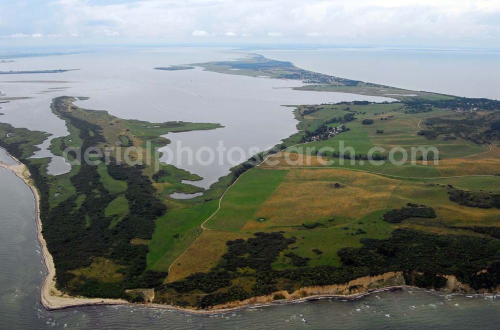 Aerial image Hiddensee (Rügen) - Der Dornbusch, die Steilküste Hiddensees.