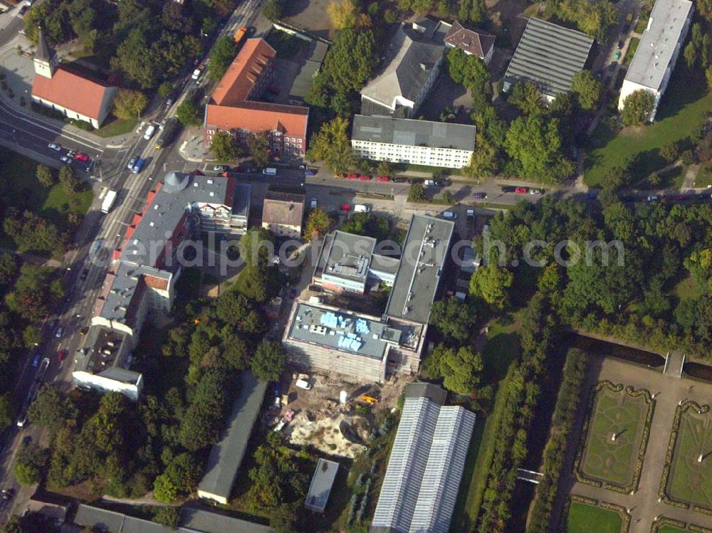 Berlin-Lichtenberg from above - 05.10.2005: Neubau am Institut für Zoo- und Wildtierforschung (IZW) im Forschungsverbund Berlin e.V; Postfach 601103; 10252 Berlin; Telefon: (030) 51680; Fax: (030) 5126104