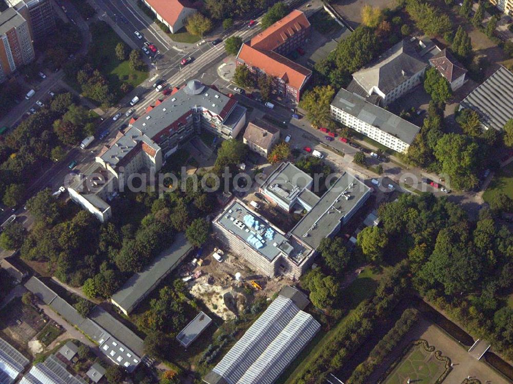 Berlin-Lichtenberg from the bird's eye view: 05.10.2005: Neubau am Institut für Zoo- und Wildtierforschung (IZW) im Forschungsverbund Berlin e.V; Postfach 601103; 10252 Berlin; Telefon: (030) 51680; Fax: (030) 5126104