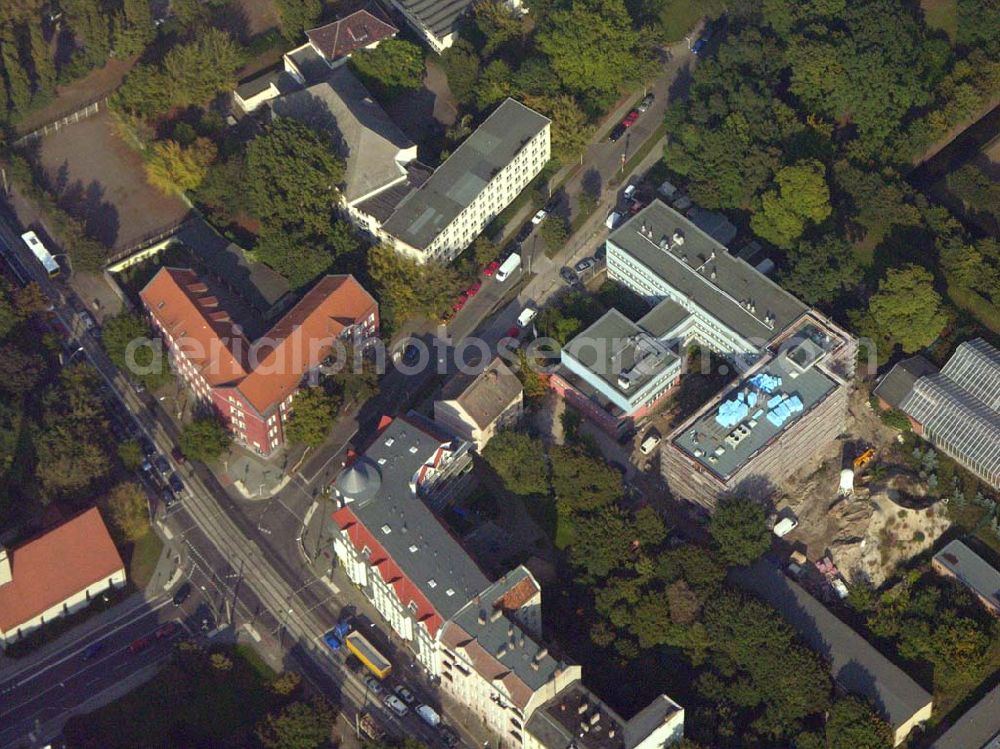 Berlin-Lichtenberg from above - 05.10.2005: Neubau am Institut für Zoo- und Wildtierforschung (IZW) im Forschungsverbund Berlin e.V; Postfach 601103; 10252 Berlin; Telefon: (030) 51680; Fax: (030) 5126104