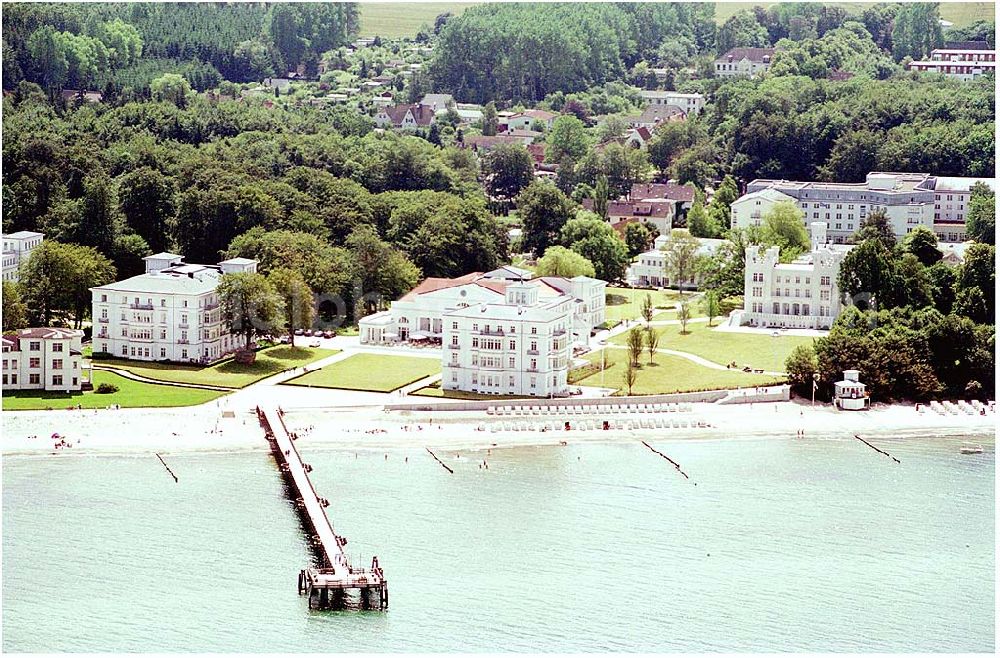 Aerial photograph Bad Doberan - Heiligendamm - Blick auf das Kempinski Grand Hotel Heiligendamm. Kontakt: Prof.-Dr.-Vogel-Straße 16-18, 18209 Bad Doberan - Heiligendamm, Tel. +49 (0) 38203 740-0, Fax: +49 (0) 38203 740-7474, E-mail: reservations.heiligendamm@kempinski.com