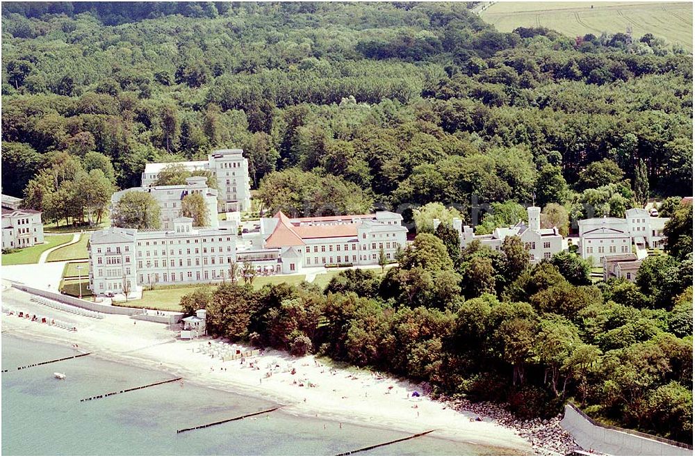 Bad Doberan - Heiligendamm from the bird's eye view: Blick auf das Kempinski Grand Hotel Heiligendamm. Kontakt: Prof.-Dr.-Vogel-Straße 16-18, 18209 Bad Doberan - Heiligendamm, Tel. +49 (0) 38203 740-0, Fax: +49 (0) 38203 740-7474, E-mail: reservations.heiligendamm@kempinski.com