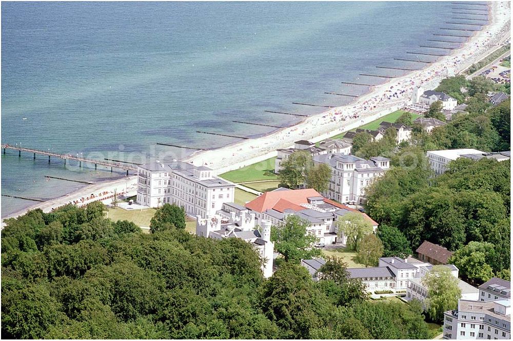 Aerial photograph Bad Doberan - Heiligendamm - Blick auf das Kempinski Grand Hotel Heiligendamm. Kontakt: Prof.-Dr.-Vogel-Straße 16-18, 18209 Bad Doberan - Heiligendamm, Tel. +49 (0) 38203 740-0, Fax: +49 (0) 38203 740-7474, E-mail: reservations.heiligendamm@kempinski.com