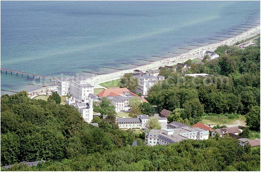 Bad Doberan - Heiligendamm from the bird's eye view: Blick auf das Kempinski Grand Hotel Heiligendamm. Kontakt: Prof.-Dr.-Vogel-Straße 16-18, 18209 Bad Doberan - Heiligendamm, Tel. +49 (0) 38203 740-0, Fax: +49 (0) 38203 740-7474, E-mail: reservations.heiligendamm@kempinski.com