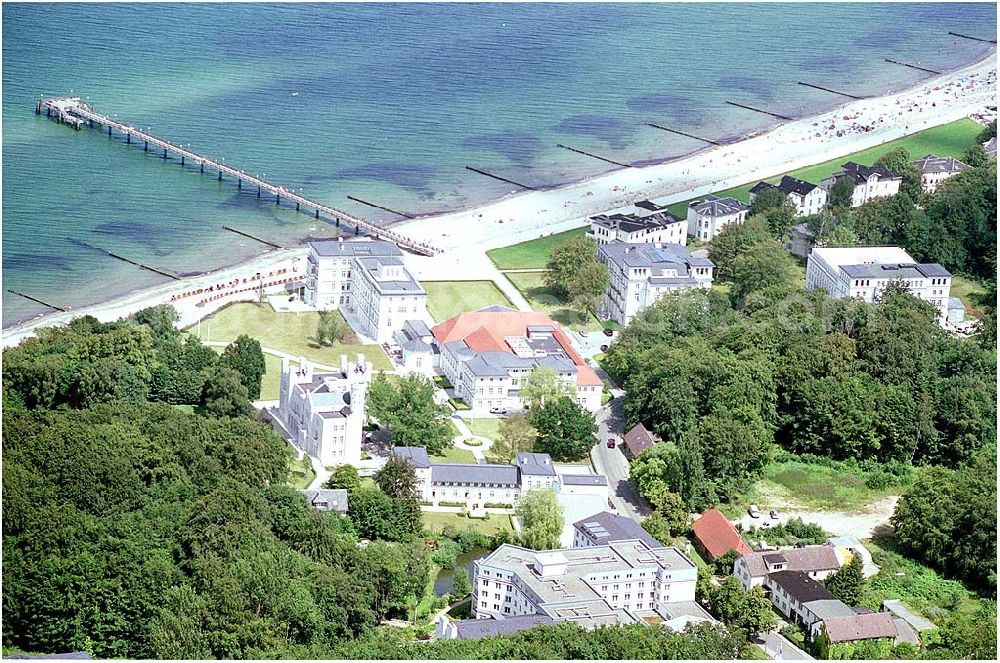 Aerial photograph Bad Doberan - Heiligendamm - Blick auf das Kempinski Grand Hotel Heiligendamm. Kontakt: Prof.-Dr.-Vogel-Straße 16-18, 18209 Bad Doberan - Heiligendamm, Tel. +49 (0) 38203 740-0, Fax: +49 (0) 38203 740-7474, E-mail: reservations.heiligendamm@kempinski.com