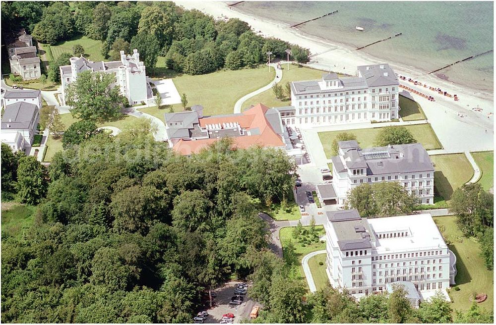 Aerial image Bad Doberan - Heiligendamm - Blick auf das Kempinski Grand Hotel Heiligendamm. Kontakt: Prof.-Dr.-Vogel-Straße 16-18, 18209 Bad Doberan - Heiligendamm, Tel. +49 (0) 38203 740-0, Fax: +49 (0) 38203 740-7474, E-mail: reservations.heiligendamm@kempinski.com