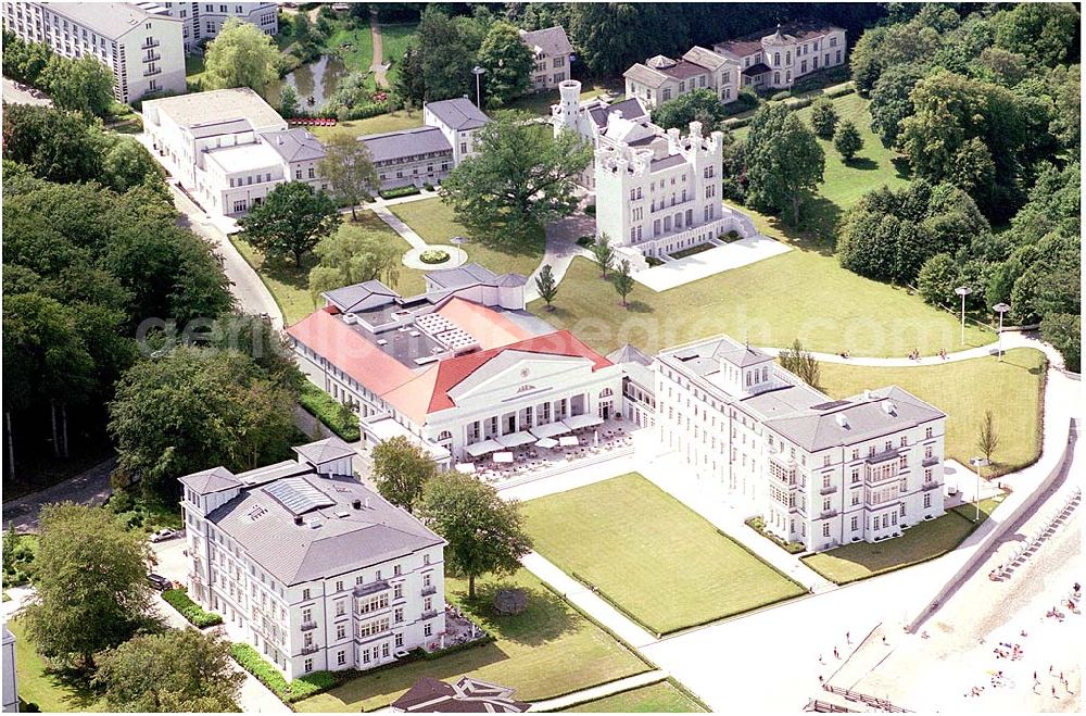 Aerial image Bad Doberan - Heiligendamm - Blick auf das Kempinski Grand Hotel Heiligendamm. Kontakt: Prof.-Dr.-Vogel-Straße 16-18, 18209 Bad Doberan - Heiligendamm, Tel. +49 (0) 38203 740-0, Fax: +49 (0) 38203 740-7474, E-mail: reservations.heiligendamm@kempinski.com