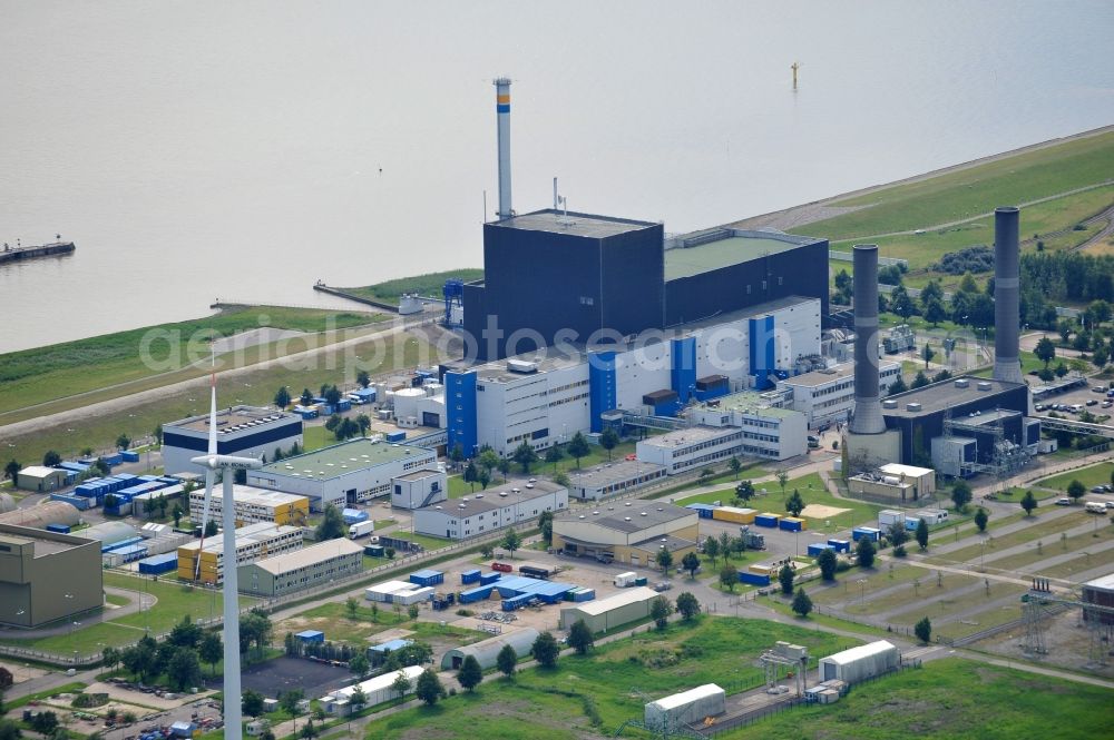 Brunsbüttel from the bird's eye view: Nuclear power station Brunsbüttel