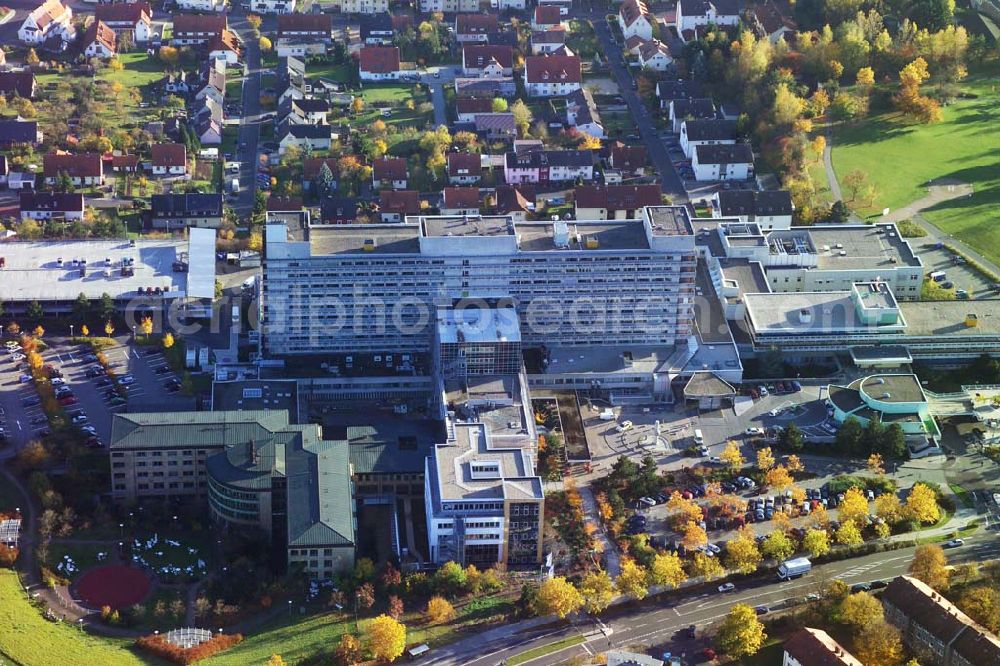 Fulda from the bird's eye view: 28.10.2005 Fulda, Das Klinikum Fulda gewährleistet effektive Zusammenarbeit der medizinischen Kliniken und Abteilungen. Klinikum Fulda, Pacelliallee 4