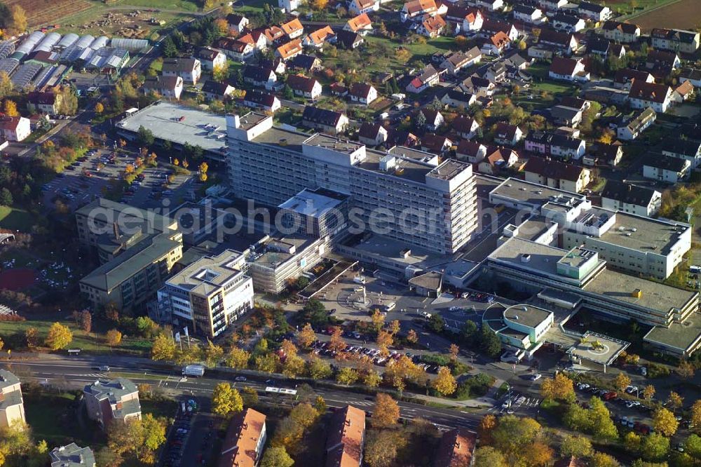 Aerial photograph Fulda - 28.10.2005 Fulda, Das Klinikum Fulda gewährleistet effektive Zusammenarbeit der medizinischen Kliniken und Abteilungen. Klinikum Fulda, Pacelliallee 4