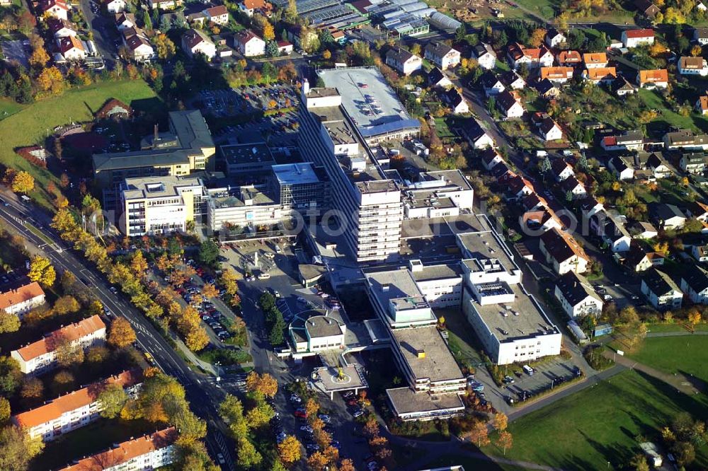 Aerial image Fulda - 28.10.2005 Fulda, Das Klinikum Fulda gewährleistet effektive Zusammenarbeit der medizinischen Kliniken und Abteilungen. Klinikum Fulda, Pacelliallee 4