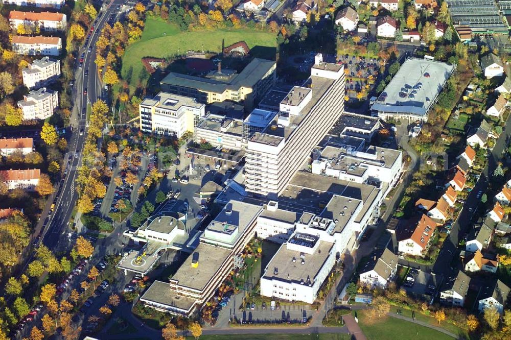 Fulda from the bird's eye view: 28.10.2005 Fulda, Das Klinikum Fulda gewährleistet effektive Zusammenarbeit der medizinischen Kliniken und Abteilungen. Klinikum Fulda, Pacelliallee 4