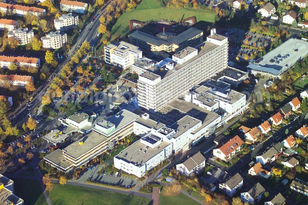 Aerial image Fulda - 28.10.2005 Fulda, Das Klinikum Fulda gewährleistet effektive Zusammenarbeit der medizinischen Kliniken und Abteilungen. Klinikum Fulda, Pacelliallee 4