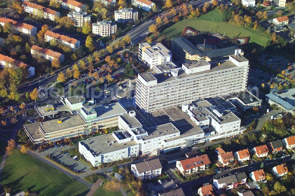 Aerial photograph Fulda - 28.10.2005 Fulda, Das Klinikum Fulda gewährleistet effektive Zusammenarbeit der medizinischen Kliniken und Abteilungen. Klinikum Fulda, Pacelliallee 4