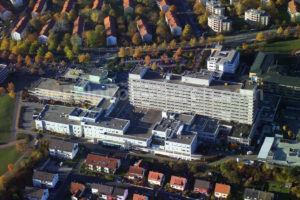 Fulda from the bird's eye view: 28.10.2005 Fulda, Das Klinikum Fulda gewährleistet effektive Zusammenarbeit der medizinischen Kliniken und Abteilungen. Klinikum Fulda, Pacelliallee 4