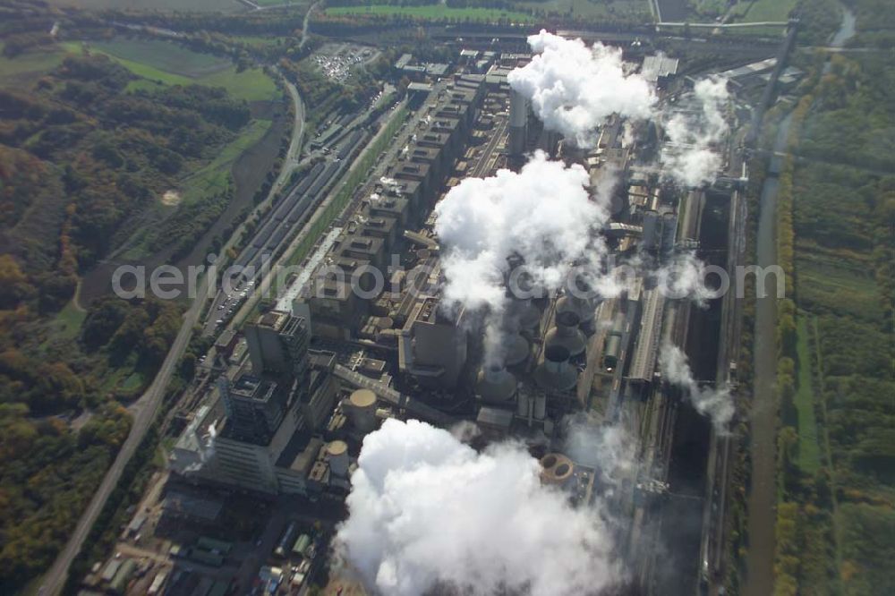 Aerial photograph Grevenbroich (NRW) - Blick auf das Kraftwerk Grevenbroich der RWE RWE Energy AG; Rheinlanddamm 24; 44139 Dortmund Postadresse 44047 Dortmund; Tel: +49(0)231/438-02; Fax:+49(0)231/438-3182