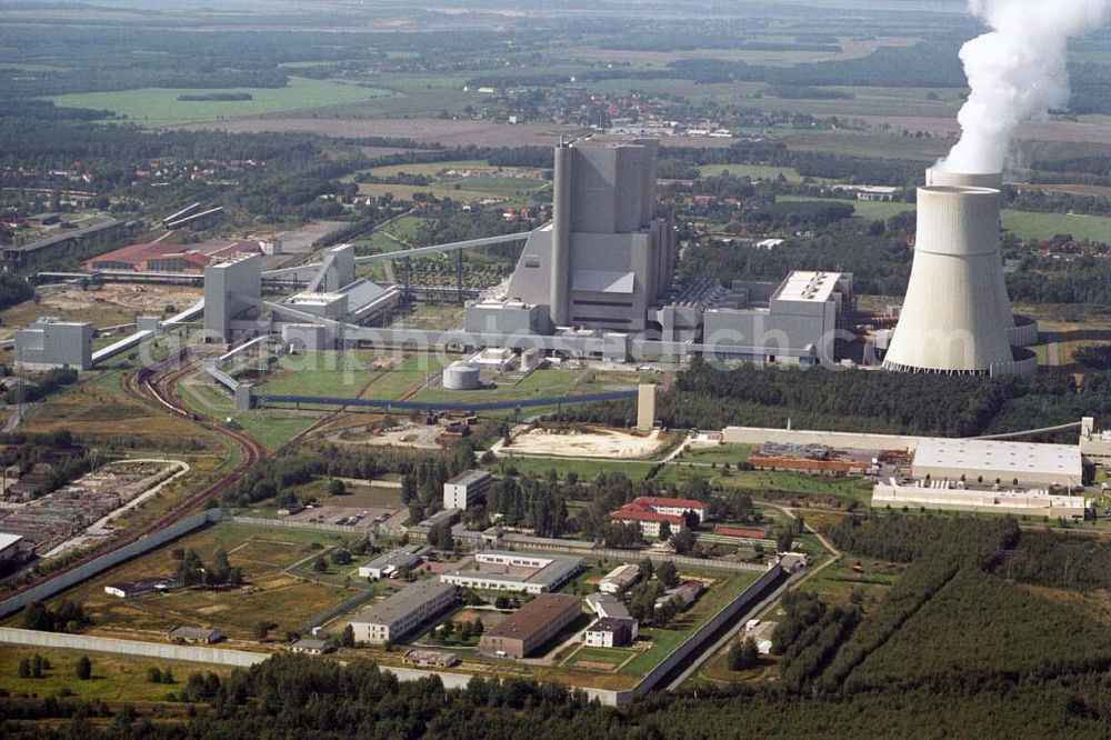 Spremberg from the bird's eye view: Blick auf die JVA Justizvollzugsanstalt am Kraftwerk Schwarze Pumpe in Spremberg. Kontakt: INDUSTRIEPARK SCHWARZE PUMPE Projektgruppe Standortentwicklung, An der Heide, 03130 Spremberg, Telefon:035 64 /69 38 68, Telefax:035 64 /69 32 48,