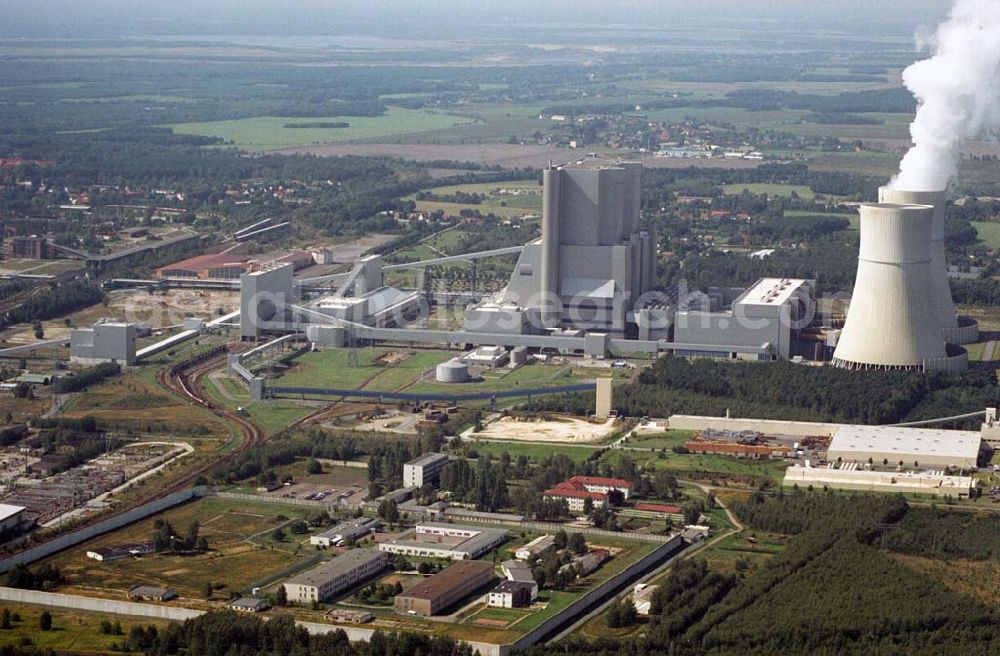 Aerial image Spremberg - Blick auf die JVA Justizvollzugsanstalt am Kraftwerk Schwarze Pumpe in Spremberg. Kontakt: INDUSTRIEPARK SCHWARZE PUMPE Projektgruppe Standortentwicklung, An der Heide, 03130 Spremberg, Telefon:035 64 /69 38 68, Telefax:035 64 /69 32 48,