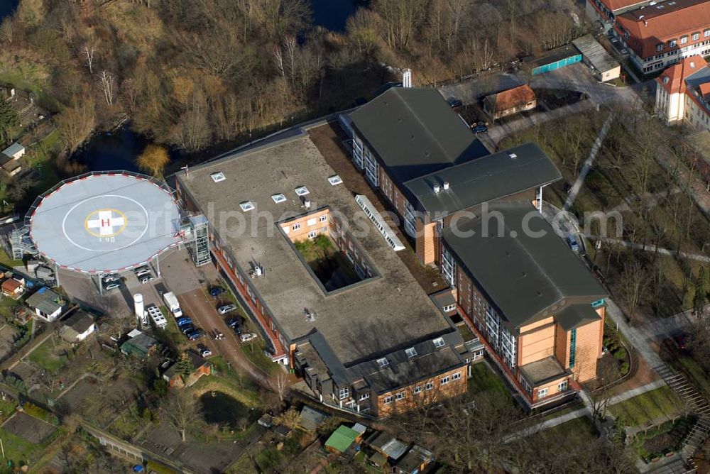 Aerial image Bernau - ; Blick auf das Krankenhaus und Herzzentrum in Bernau; Evangelisch- Freikirchliches Krankenhaus und Herzzentrum Brandenburg; Ladeburger Straße 17; 16321 Bernau; Tel.:03338/6940;