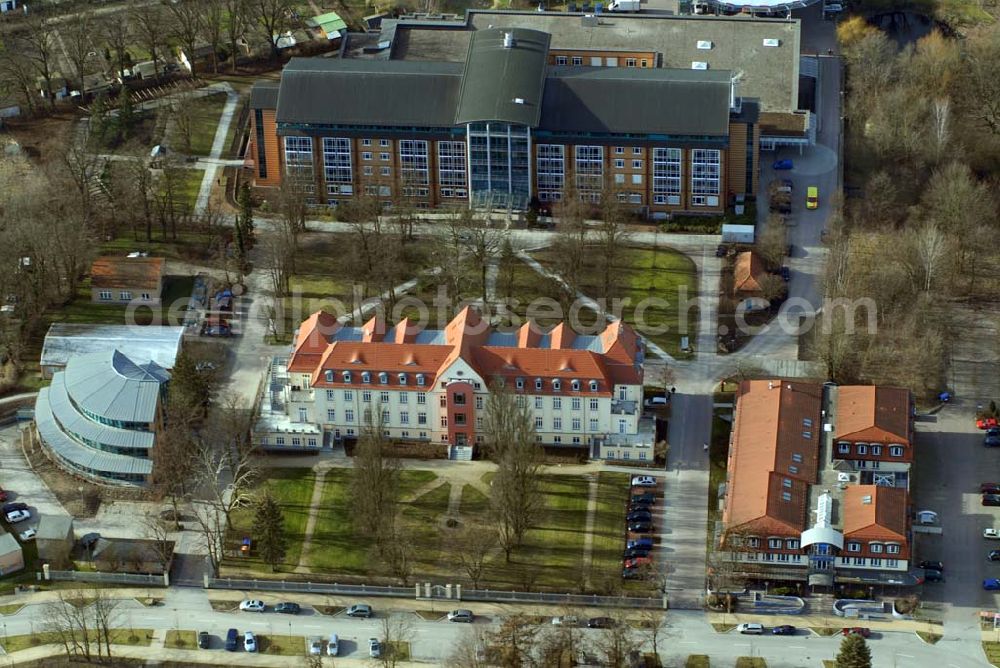 Aerial image Bernau - ; Blick auf das Krankenhaus und Herzzentrum in Bernau; Evangelisch -Freikirchliches Krankenhaus und Herzzentrum Brandenburg; Ladeburger Straße 17; 16321 Bernau; Tel.:03338/6940;