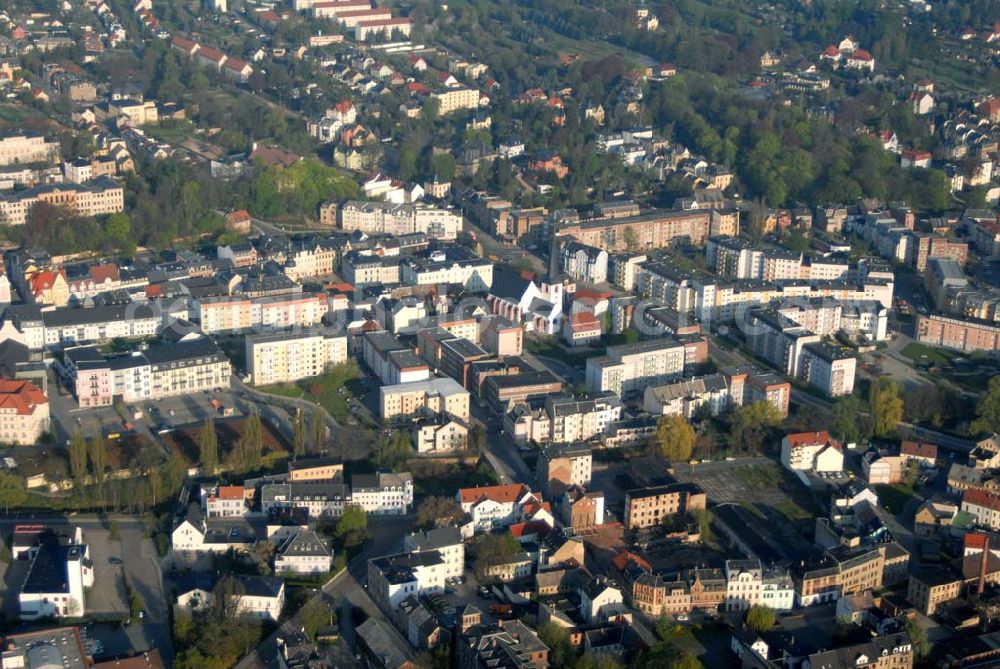 Aerial image Crimmitschau (Sachsen) - Blick auf die Kreisstadt Crimmitschau im Westen Sachsens an der thüringischen Grenze (Landkreis Zwickauer Land)