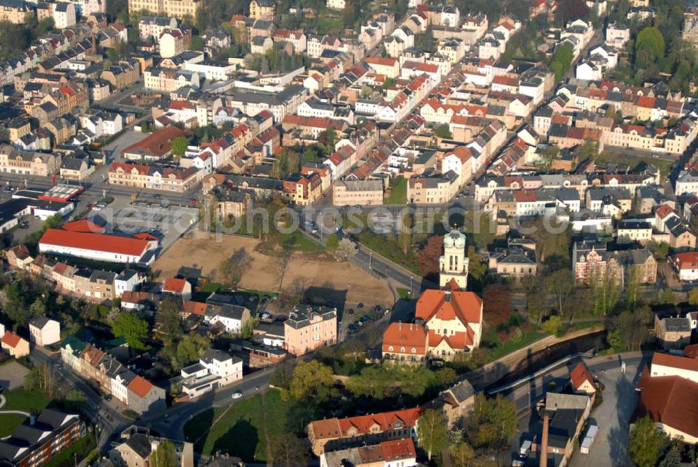 Crimmitschau (Sachsen) from above - Blick auf die Kreisstadt Crimmitschau im Westen Sachsens an der thüringischen Grenze (Landkreis Zwickauer Land)