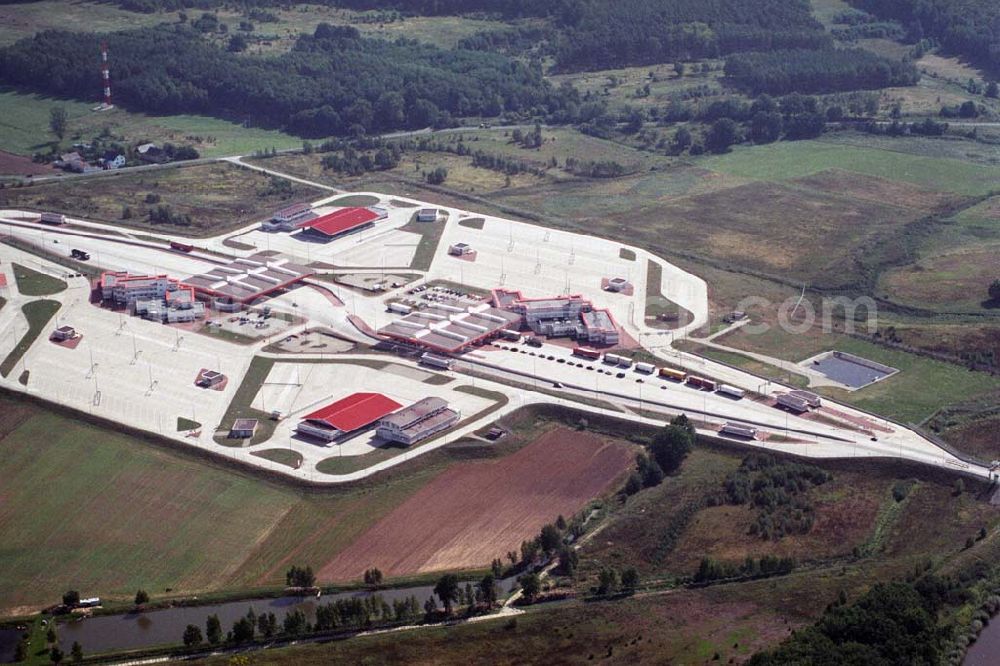 Guben from above - Neuer Grenzübergang von Guben nach Polen