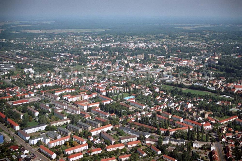 Aerial image Forst - Blick auf die Kreisstadt Forst in Brandenburg. Die Stadt liegt östlich von Cottbus an der Neiße. Kontakt: Stadt Forst (Lausitz), Der Bürgermeister, Büro des Bürgermeisters / Öffentlichkeitsarbeit, Susanne Joel, Promenade 9, 03149 Forst (Lausitz), E-Mail: s.joel@forst-lausitz.de, Tel.: (03562) 989 - 102, Fax: (03562) 7460