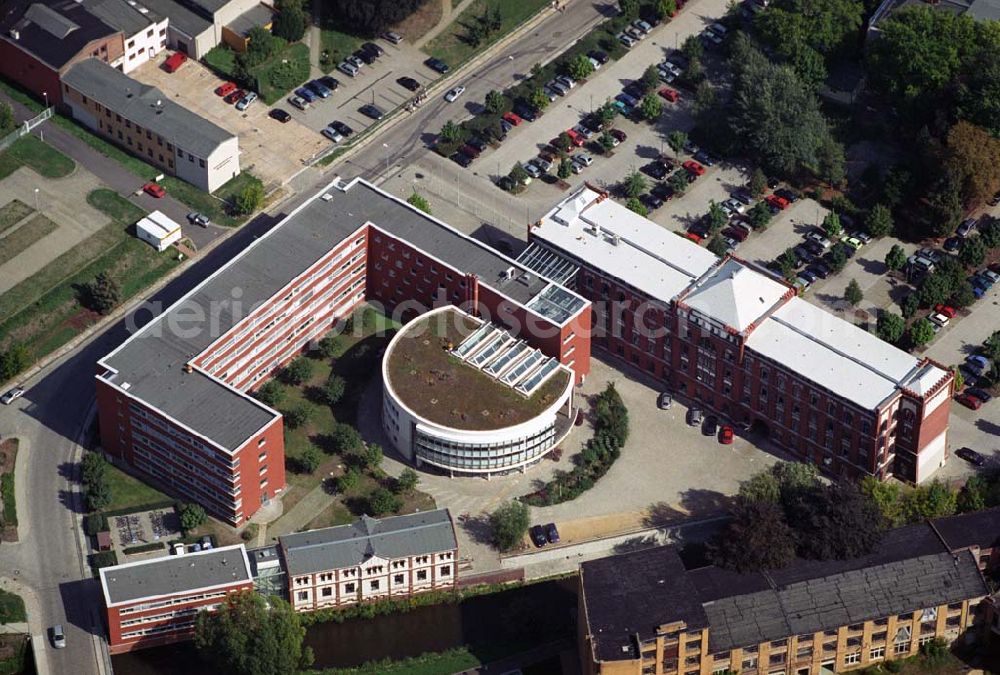 Aerial image Forst - Blick auf die neue Kreisverwaltung mit dem Landratsamt vom Landkreis Spree-Neiße in Forst / Brandenburg in der Heinrich-Heine-Straße 1 in 03149 Forst (Lausitz). Tel. 035 62 / 986 0 ; Fax 035 62 / 986 100 88.