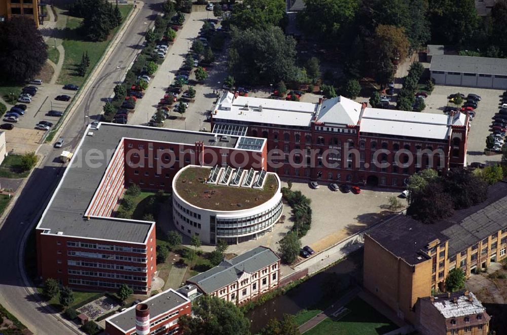 Aerial photograph Forst - Blick auf die neue Kreisverwaltung mit dem Landratsamt vom Landkreis Spree-Neiße in Forst / Brandenburg in der Heinrich-Heine-Straße 1 in 03149 Forst (Lausitz). Tel. 035 62 / 986 0 ; Fax 035 62 / 986 100 88.