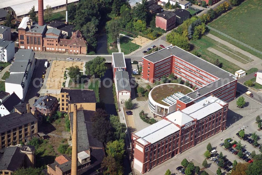 Aerial photograph Forst - Blick auf die neue Kreisverwaltung mit dem Landratsamt vom Landkreis Spree-Neiße in Forst / Brandenburg in der Heinrich-Heine-Straße 1 in 03149 Forst (Lausitz). Tel. 035 62 / 986 0 ; Fax 035 62 / 986 100 88.