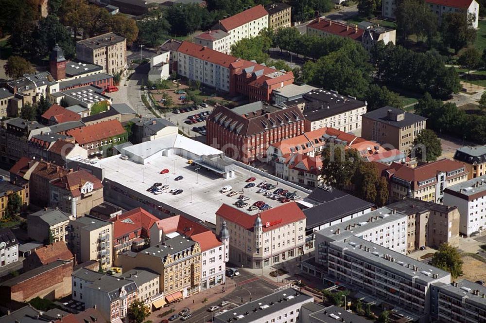 Aerial image Forst - Blick auf das Rathaus der Kreisstadt Forst in Brandenburg an der Promenade 9, in 03149 Forst (Lausitz) - Telefon: (03562) 989100 - Telefax: (03562) 7460 E-Mail: info@forst-lausitz.de