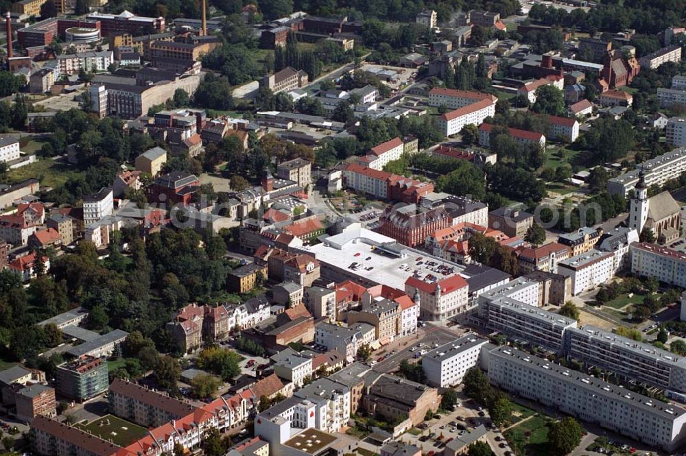 Aerial photograph Forst - Blick auf das Rathaus der Kreisstadt Forst in Brandenburg an der Promenade 9, in 03149 Forst (Lausitz) - Telefon: (03562) 989100 - Telefax: (03562) 7460