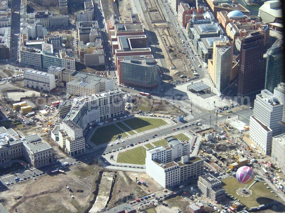 Berlin from the bird's eye view: Blick auf den Leipziger Platz. 13.03.03