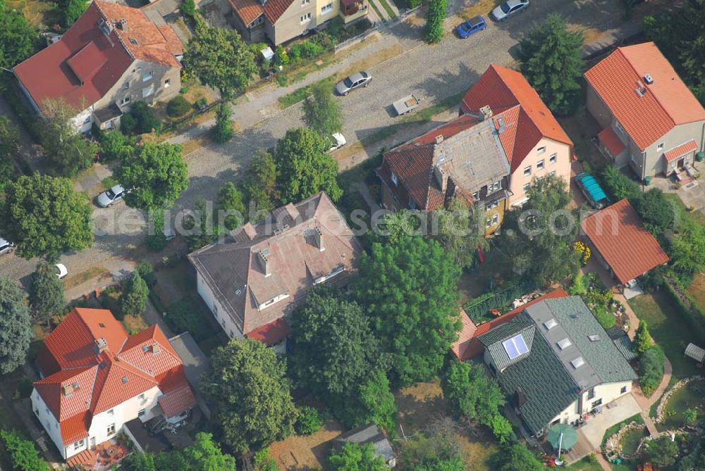 Berlin from above - Blick auf die Leopoldstraße 20 in 12621 Berlin-Biesdorf