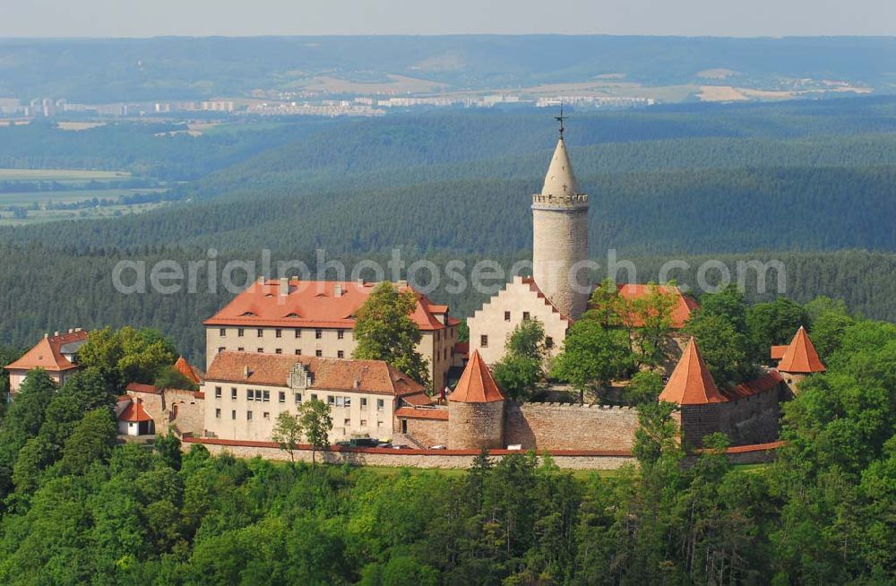 Aerial image Seitenroda - Blick auf die Leuchtenburg in Seitenroda bei Kahla im Thüringer Wald. Kontakt: Museum Leuchtenburg, 07768 Seitenroda, Tel: +49-36424-22 258