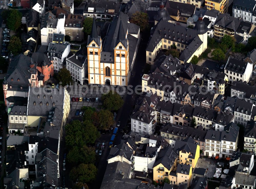 Koblenz from the bird's eye view: View of the Church of Our Lady and the adjacent church square in Koblenz in Rhineland-Palatinate