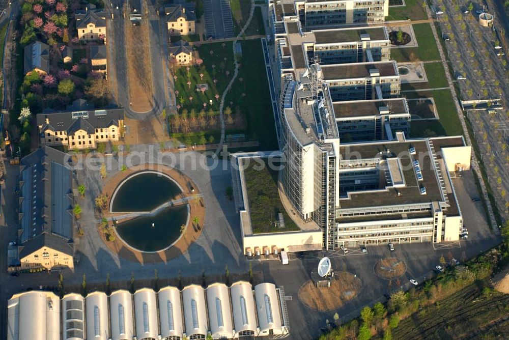 Leipzig from above - Blick auf das MDR-Gelände an der Richard-Lehmann-Straße in Leipzig. Kontakt: MITTELDEUTSCHER RUNDFUNK, Anstalt des Öffentlichen Rechts, Kantstr. 71 - 73, D-04275 Leipzig, Telefon: 0341-3000, E-Mail: neue-medien@mdr.de,