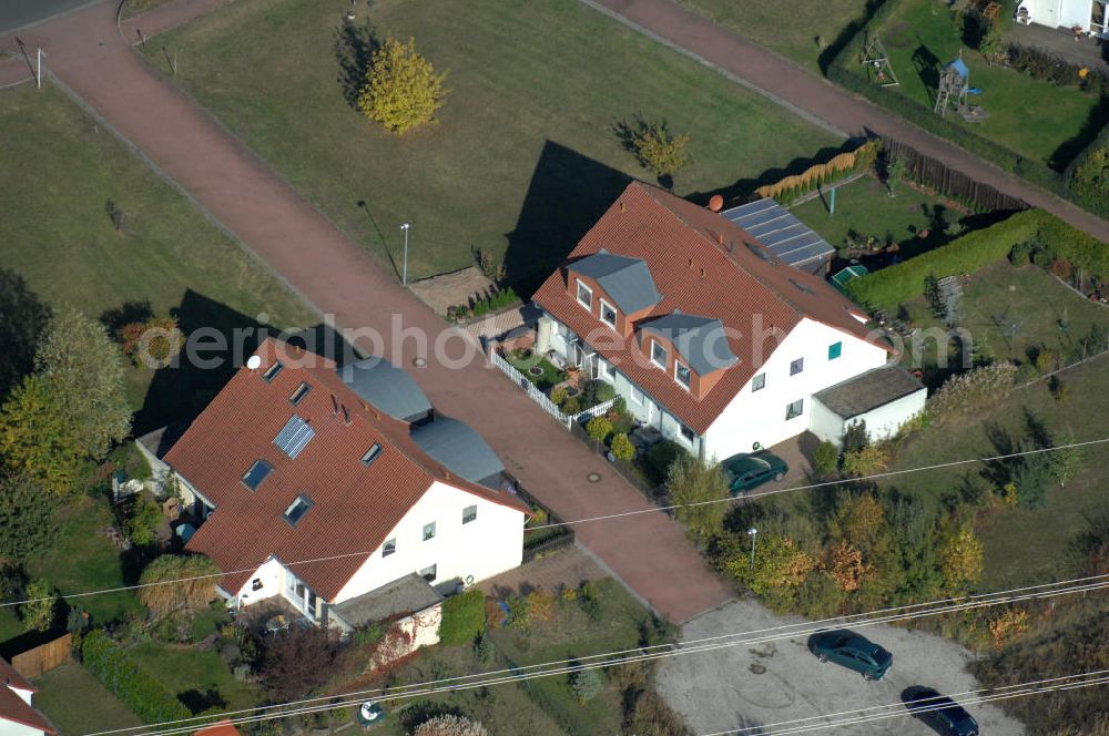 Panketal from above - Blick auf die Mehrfamilienhaus- Wohngebiet zwischen Eichenring, Lindenberger Straße und Karower Straße in Panketal Ortsteil Schwanebeck Neu-Buch.