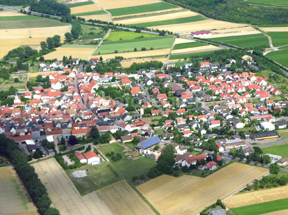 Mörstadt / Rheinland-Pfalz from above - Blick auf Mörstadt in Rheinland-Pfalz