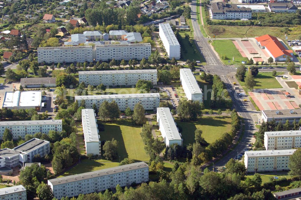 Schwerin from the bird's eye view: Blick auf die Neubausiedlung im Schweriner Stadtteil Lankow an der Ratzeburger Straße/ Doktor-Joseph-Herzfeld Straße. Kontakt: Landeshauptstadt Schwerin Bürgerbüro, Am Packhof 2-6 19053 Schwerin, Tel. +49(0)385 545 1111, Fax +49(0)385 545 1809, Email: buergerbuero@schwerin.de