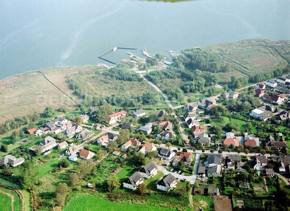 Dierhagen / Mecklenburg - Vorpommern from the bird's eye view: Dierhagen / MV mit Blick zum Achterwasser.