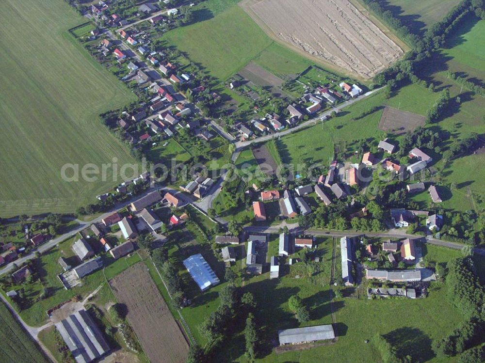 Karrenzin Mecklenburg-Vorpommern from above - Ortskern von Karrenzin in Mecklenburg-Vorpommern