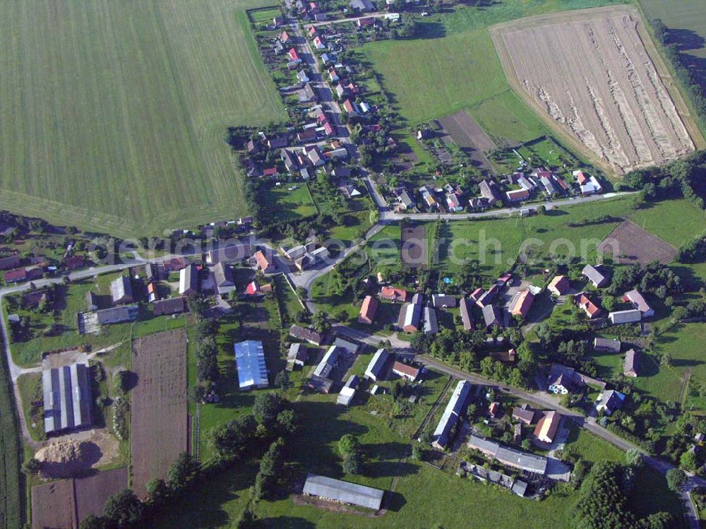 Karrenzin Mecklenburg-Vorpommern from the bird's eye view: Ortskern von Karrenzin in Mecklenburg-Vorpommern