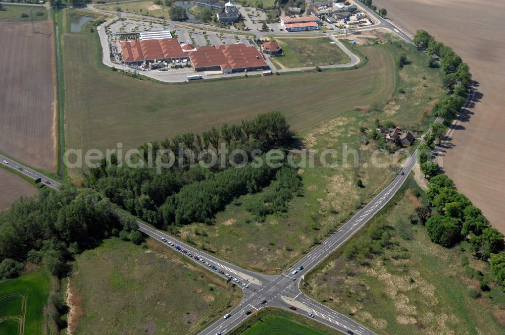 Aerial image BAD FREIENWALDE - Blick auf die Ortsumfahrung der Bundesstrasse B 167 nördlich von Bad Freienwalde. Landesbetrieb Straßenwesen Brandenburg (